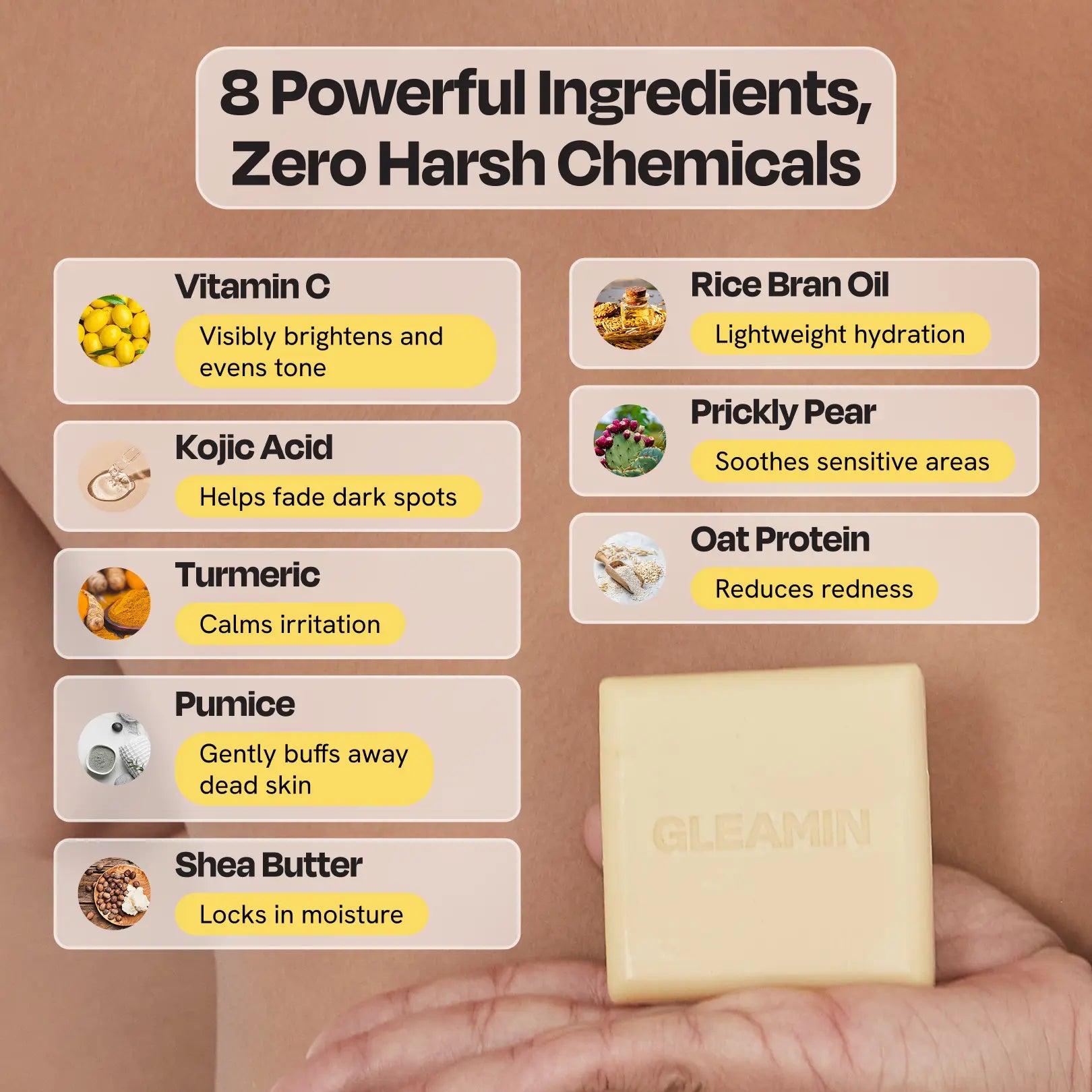 Brightening Body Bar Soap for Dark Marks, Uneven Skin Tone & Smooth Skin