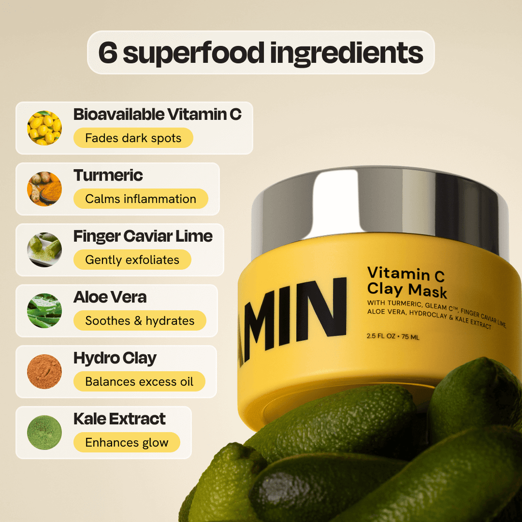 Vitamin C Clay Mask for Brightening, Dark Spots & Clear Skin