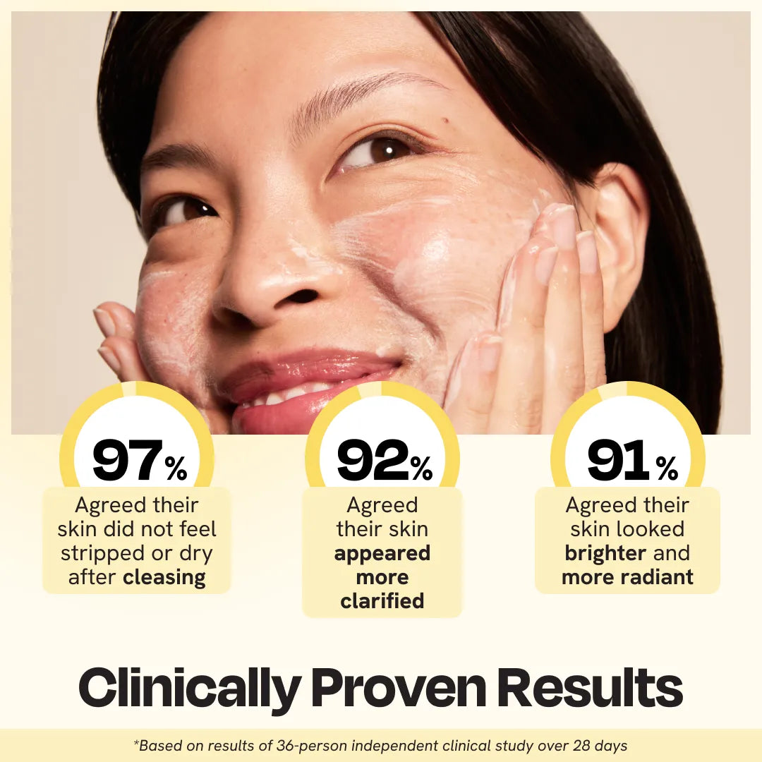 Brightening Facial Cleanser with Salicylic Acid, AHA & BHA for Clear Glowing Skin