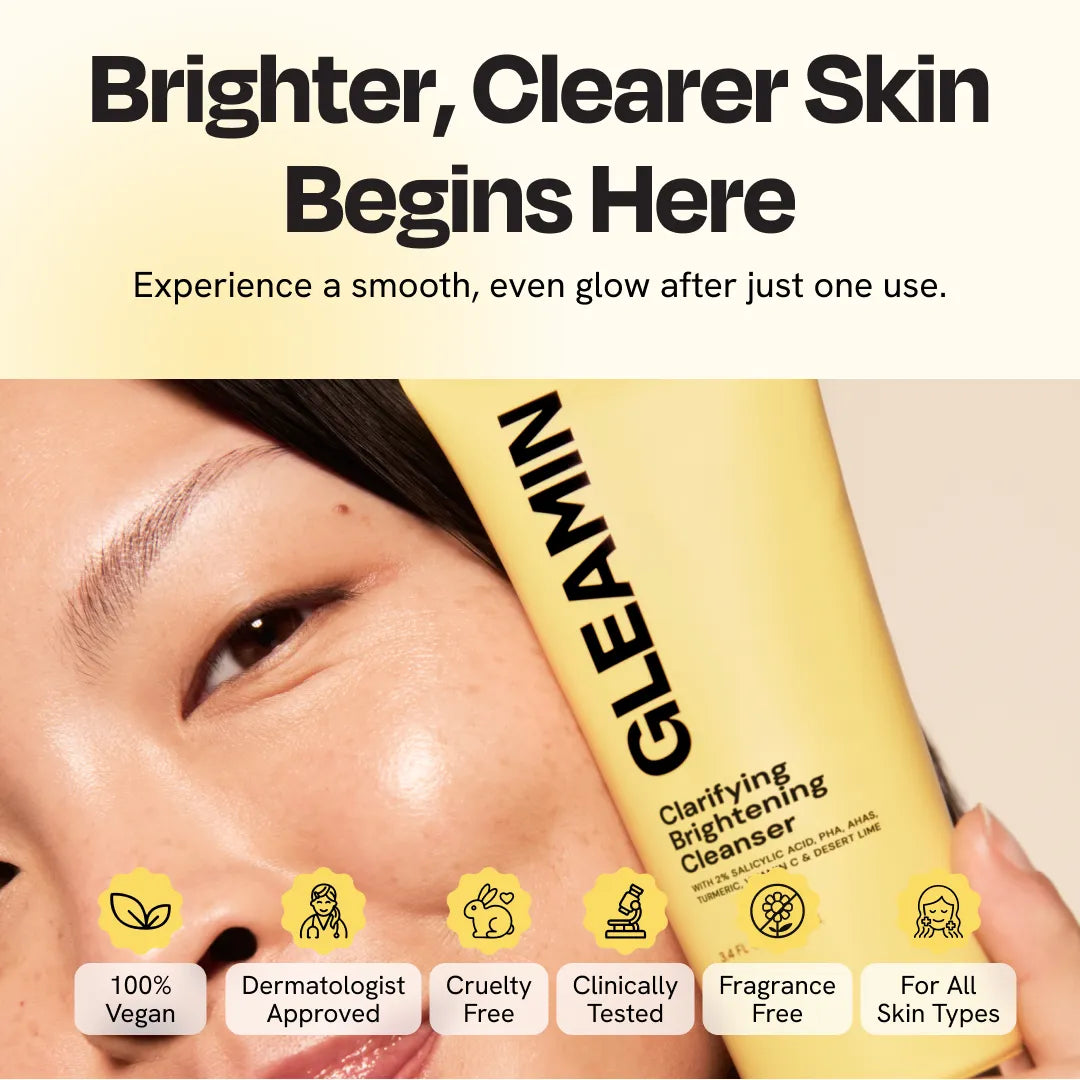 Brightening Facial Cleanser with Salicylic Acid, AHA & BHA for Clear Glowing Skin